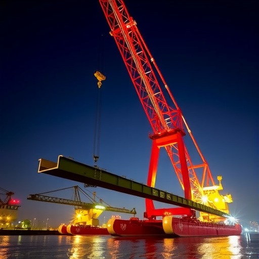 国内首台可移动1000吨级桅杆起重机启航 河海直达物流新模式开启-三星领航机械有限公司(图1)