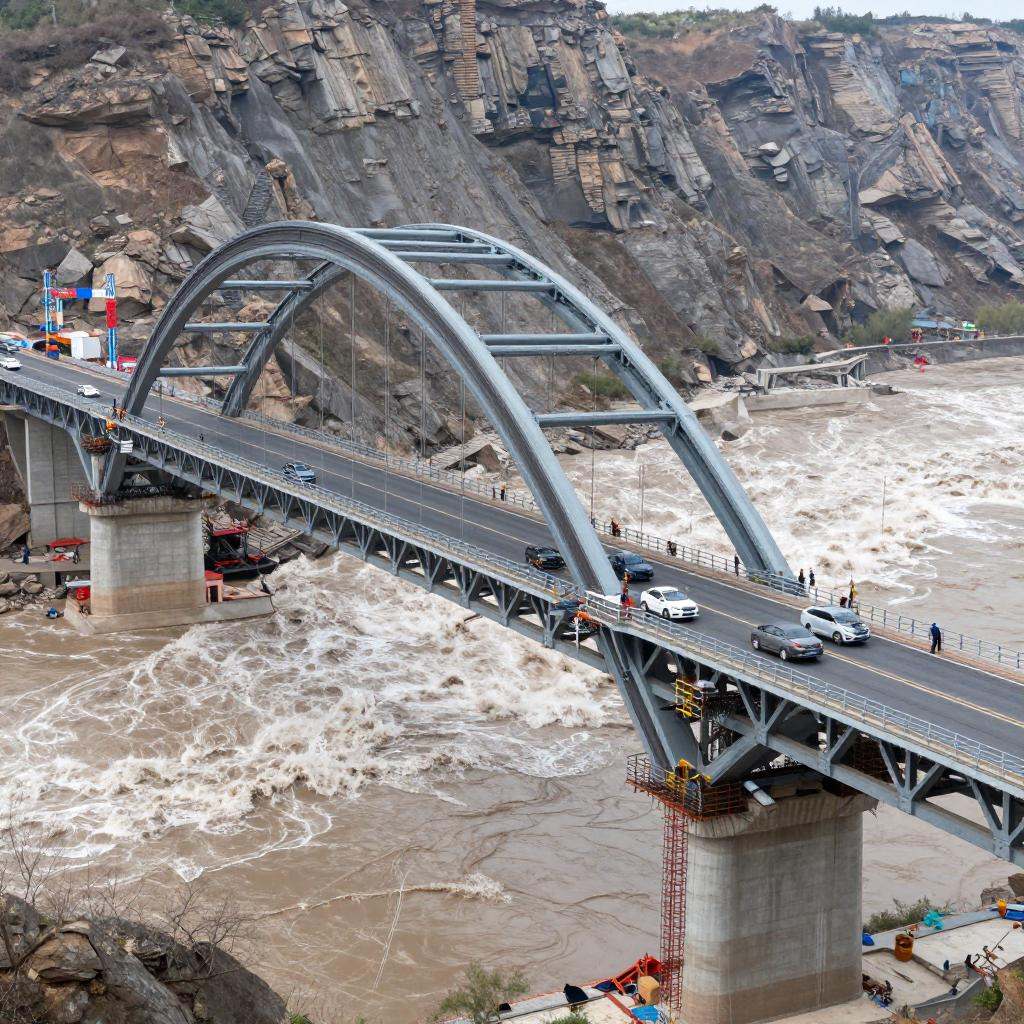黄河上游首座八车道跨河大桥即将跨越天险实现“牵手”(图4)