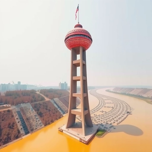 黄河河南段塔高之最!全国首座无纵筋钢混组合塔成功封顶(图1) 黄河河南段塔高之最!全国首座无纵筋钢混组合塔成功封顶(图1)