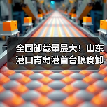 全国卸载量最大!山东港口青岛港首台粮食卸船机实现首次重载试车(图3) 全国卸载量最大!山东港口青岛港首台粮食卸船机实现首次重载试车(图3)