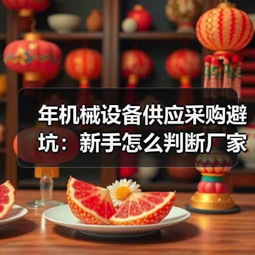 年机械设备供应采购避坑：新手怎么判断厂家报价是否合理