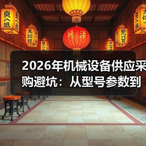 2026年机械设备供应采购避坑：从型号参数到厂家对比的选型思